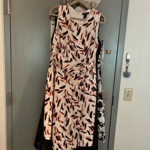Black and Pink Sleeveless Midi Sundress